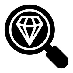 gemmology, gemology, jewels, gems, diamond, science, identify solid or glyph icon