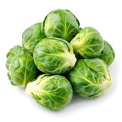 Fototapeta premium Perfectly Roasted Brussels Sprouts on White Background