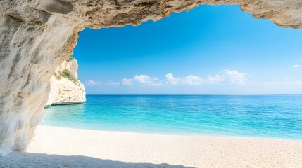 Stunning beach views from inside the cave