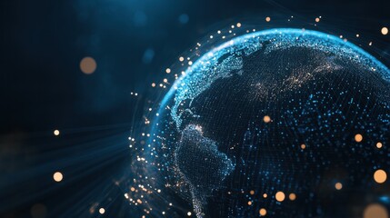 Obraz premium Abstract technology background. Global business and communication concept