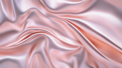 Smooth silk texture in soft pink and peach tones, luxurious fabric background