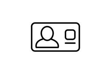 Line art id card icon representing identification and security