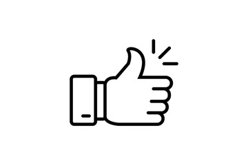 Hand showing thumbs up like sign thin line icon