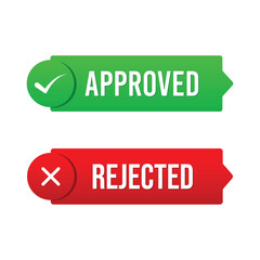 vector Approved and rejected check mark sign
