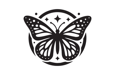 Butterfly icon of a silhouette vector