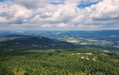 Mountain view from the Karkonosze Mountains