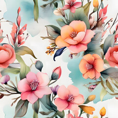 watercolor painting of a wild flower floral bouquet. Generative AI