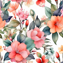 watercolor painting of a wild flower floral bouquet. Generative AI