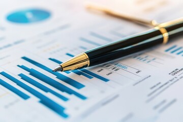 Fototapeta premium Pen on Financial Data Chart