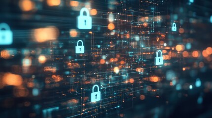 Naklejka premium Digital Security: Abstract Representation