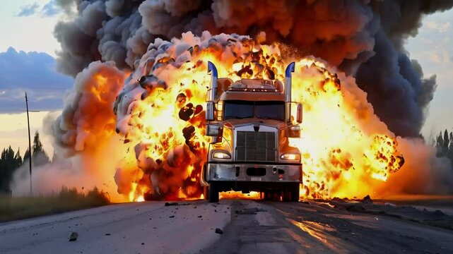 Exploding Tanker Truck