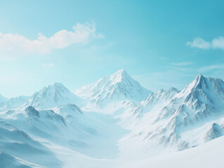 Obraz premium A high quality snowy landscape of a peaceful countryside with rolling hills, white snow