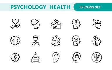 Mental Health and Psychology Icons: A Complete Collection for Therapy Sessions, Counseling, Emotional Well-being, Support Services, and Wellness Programs