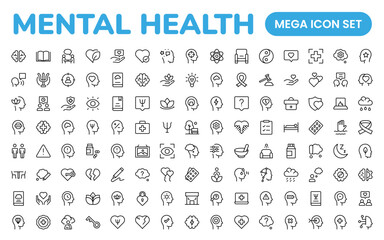 Mental Health and Psychology Icons: A Complete Collection for Therapy Sessions, Counseling, Emotional Well-being, Support Services, and Wellness Programs
