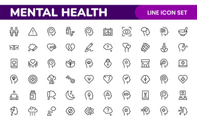 Mental Health and Psychology Icons: A Complete Collection for Therapy Sessions, Counseling, Emotional Well-being, Support Services, and Wellness Programs