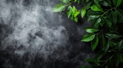 Mysterious Forest Mist Shrouding Lush Greenery in Ethereal Atmosphere