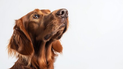 Close up portrait of a red setter dog. AI Generated