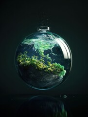 new year 2024 green recycling and save our planet and earth environment world water day 2024 earth day 2024 3d concept