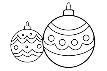 Vector Ornate Christmas tree toys, isolated curved shaped postcard items