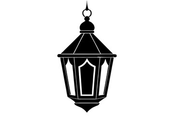 Fototapeta premiumIslamic lantern light vector silhouette, Ramadan Islamic lanterns vector illustration