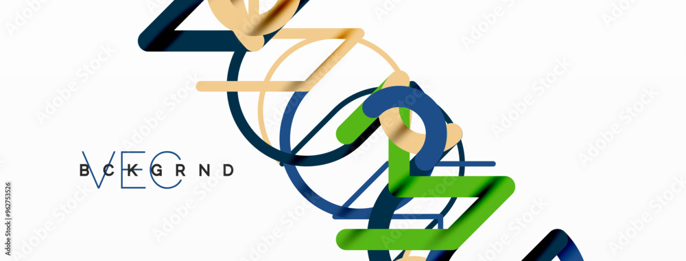 Aufkleber Abstract background. Circles and colorful round shape lines. Linear geometric minimal design