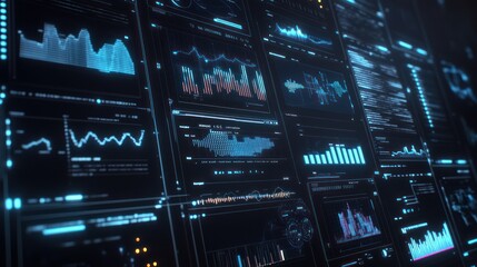 Obraz premium Futuristic Data Visualization Interface