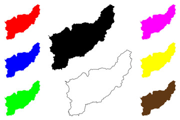 Uttaradit Province (Kingdom of Thailand, Siam, Provinces of Thailand) map vector illustration, scribble sketch Uttaradit map