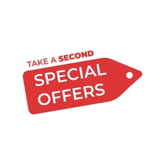Special Offer red colored. Discount label. Big sale special offer. end of season special offer banner, Discount, Percentage, advertising campaign, mega