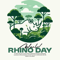 world rhino day social media post banner template