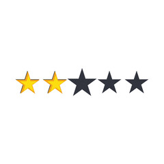 Two Rating Star Template Icon