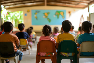Naklejka premium Empowering Community Health: Public Health Awareness Campaign in a Vibrant Community Center