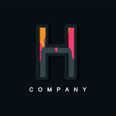 Letter H abstract modern Logo for Creative Agency Design
