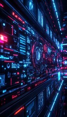 Futuristic Technology Interface - 3D Illustration