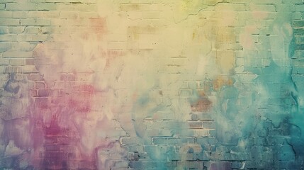 Obraz premium A textured wall with a blend of pastel colors, creating an artistic backdrop.