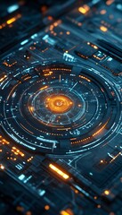 Fototapeta premium Futuristic Technology Interface 3D Illustration
