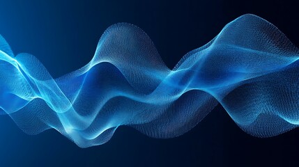 Fototapeta premium Waves of the equalizer on blue background. Generative Ai