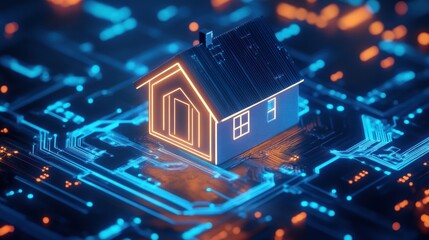 Obraz premium Smart Home Technology: A Futuristic Vision of Connected Living