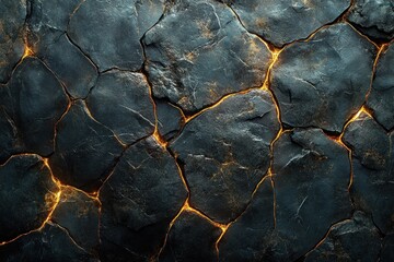 Cracked Stone with Glowing Veins