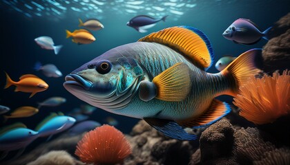 Obraz premium Many fishes in sea