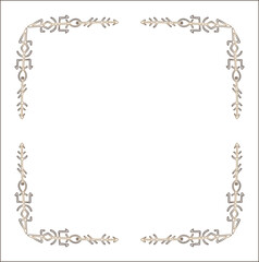Elegant brown ornamental frame with Viking runes, decorative border, corners for greeting cards, banners, business cards, invitations, menus. Isolated vector illustration.	
