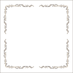Elegant brown ornamental frame with Viking runes, decorative border, corners for greeting cards, banners, business cards, invitations, menus. Isolated vector illustration.	
