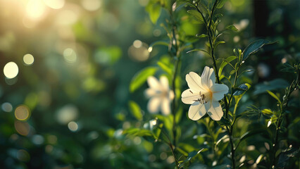 Green Garden Background with Bokeh Effect: A Natural and Magical Touch