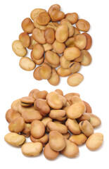 Fava beans,Vicia faba on white background