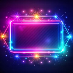 Abstract Neon Purple and Blue Color Background.  Glowing line on Walpaper Frame. Ai Generated