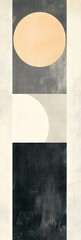 Abstract Geometric Shapes in Grey and Beige