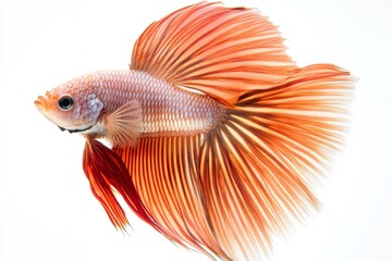 Fototapeta premium the beside view Plakat Betta Fish, Isolated on White Background