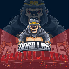 Angry gorilla mascot logo design