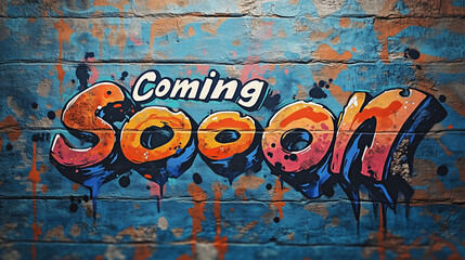 Graffiti-Inspired "Coming Soon" Logo with Vibrant Street Art Style
