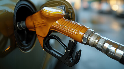 Fuel pump nozzle dripping gasoline, reflecting the rising cost of fuel and its impact on consumers.