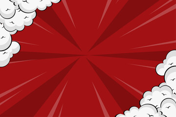 Abstract Comic With Cloud Background